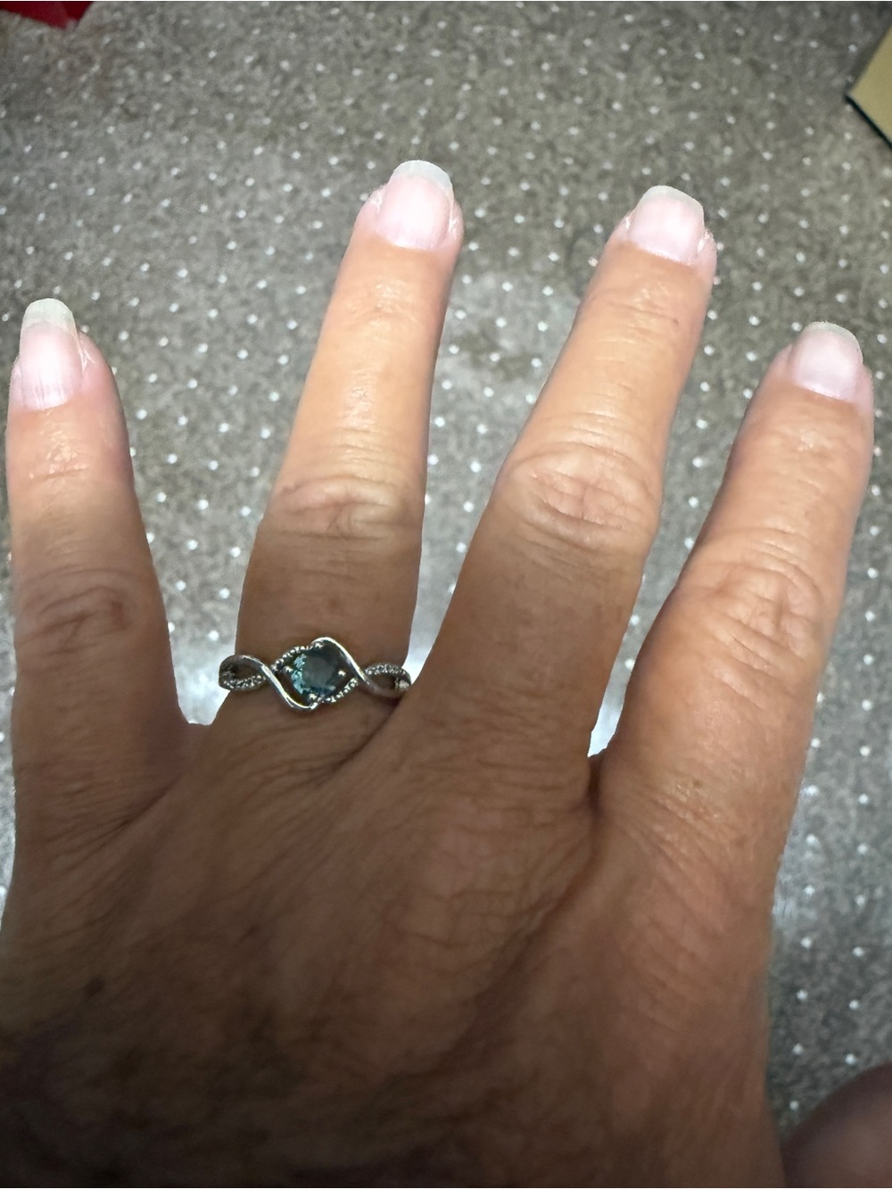 Fashion jewelry Aquamarine Twist Ring - Blue Gemstone